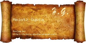 Heintz Gyula névjegykártya