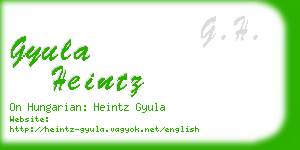 gyula heintz business card